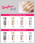 Nail Jewelry Triple Hearts (M-Gold)