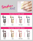 Nail Jewelry Twin Hearts (M-Pink Gold)