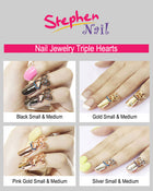 Nail Jewelry Triple Hearts (S-Gold)