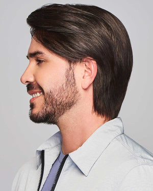 Sharp | Average/Large Men's Lace Front & Monofilament Human Hair Blend Wig by HIM