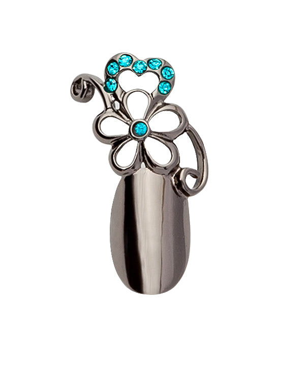 Nail Jewelry Flower (S-Black)