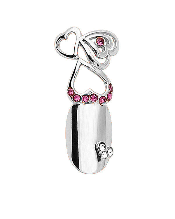 Nail Jewelry Triple Hearts (S-Silver)