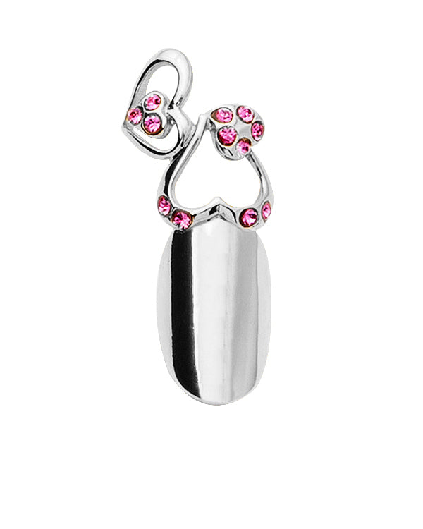 Nail Jewelry Twin Hearts (M-Silver)