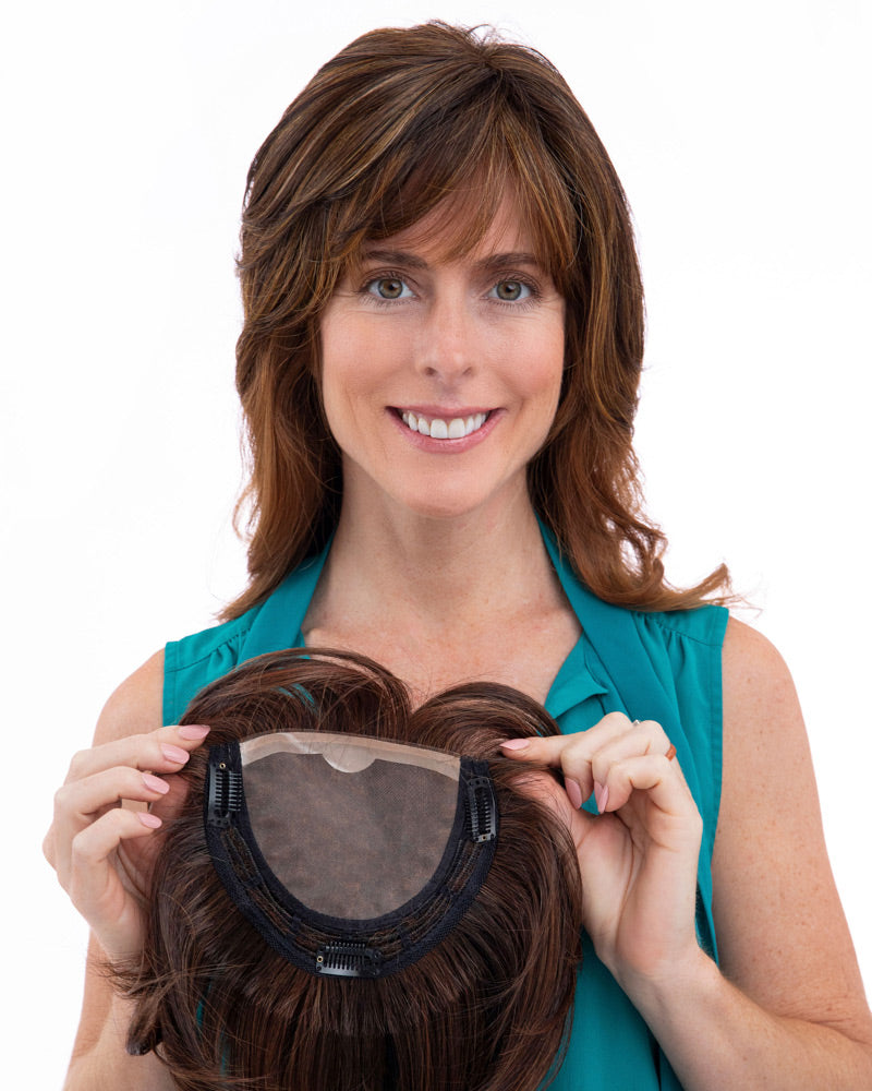 Hand Tied Topper Short Exclusive Monofilament Synthetic Wiglet by ABC WIGS